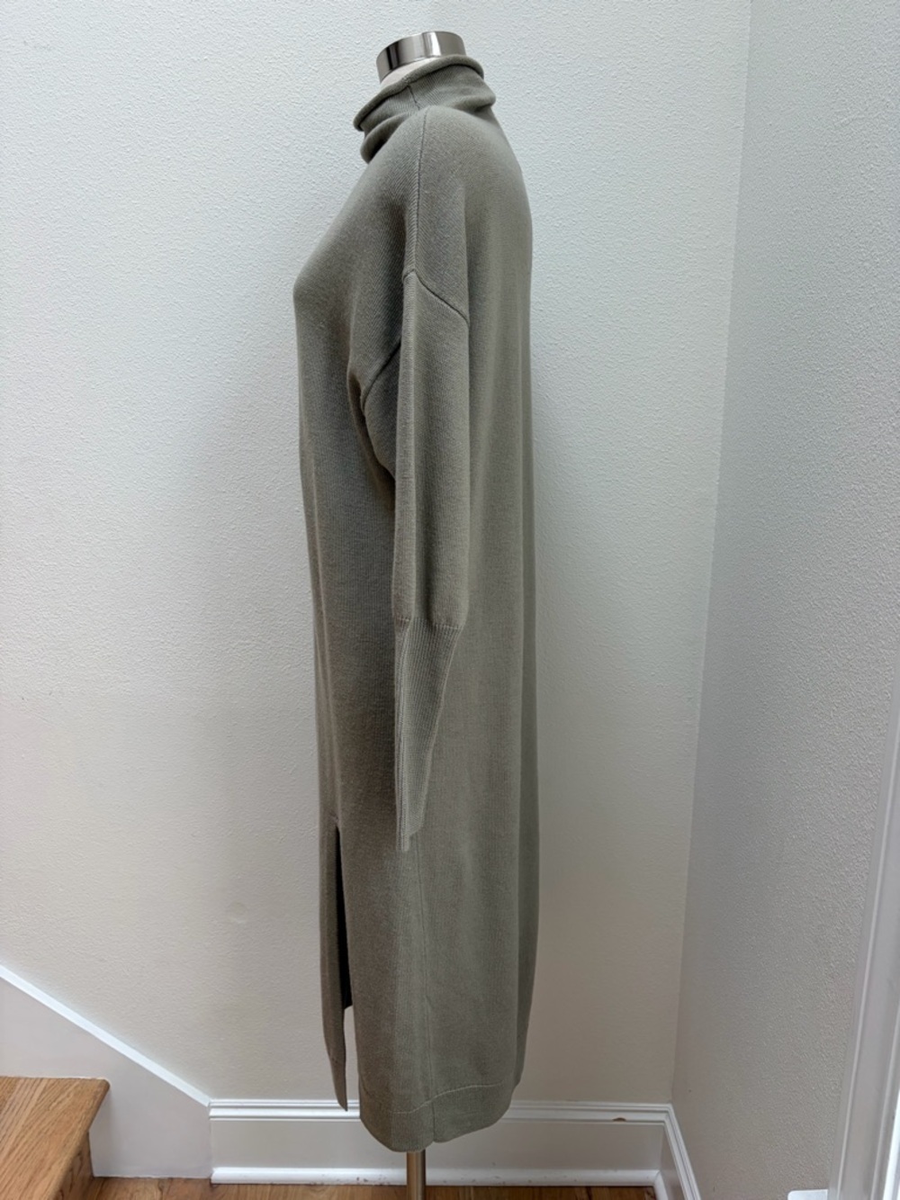 Aritzia Wilfred Sweater Dress Turtleneck Long Sleeve Midi Wool Green Size Small - Picture 5 of 10